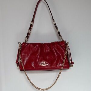 Coach Faye Shoulder Bag Crossbody in Dark Cardinal NWT with a free chain